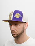 Бейсболка MITCHELL NESS арт. HHSS5290-LALYYPPPOFWH Los Angeles Lakers NBA (фиолетовый / белый)